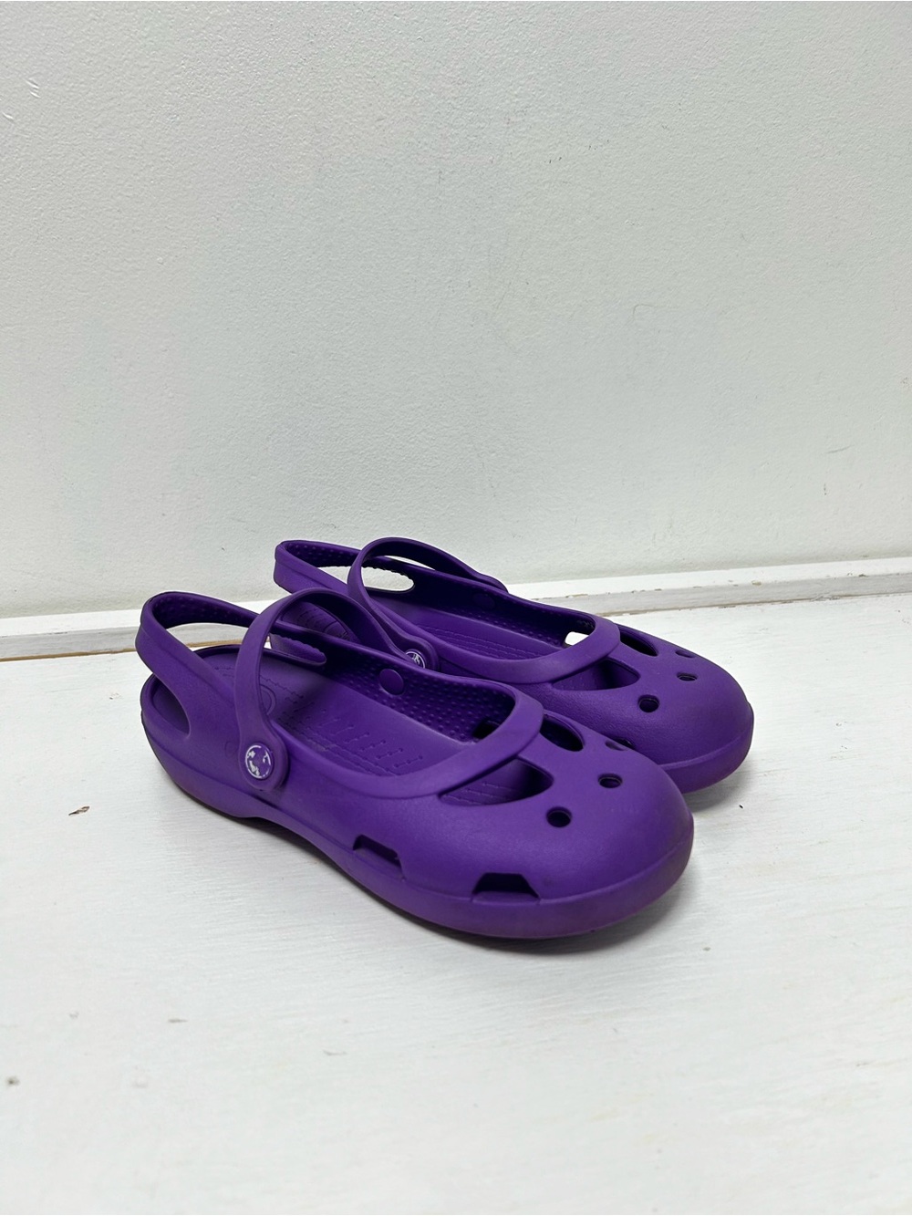 Crocs Kids Mary Jane Shoes Purple Size J1